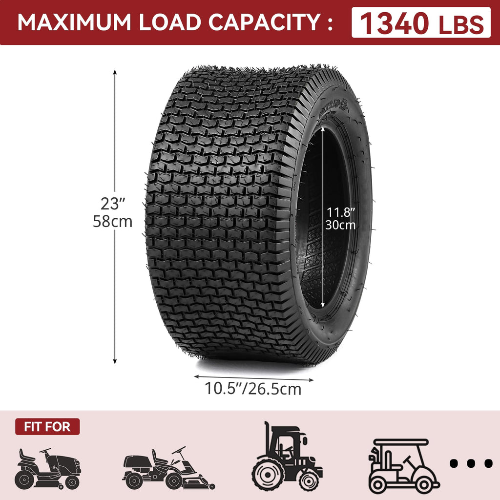YITAMOTOR 20x10.00-8 Lawn Mower Tires, 4 Ply Tubeless Tractor Turf Tire