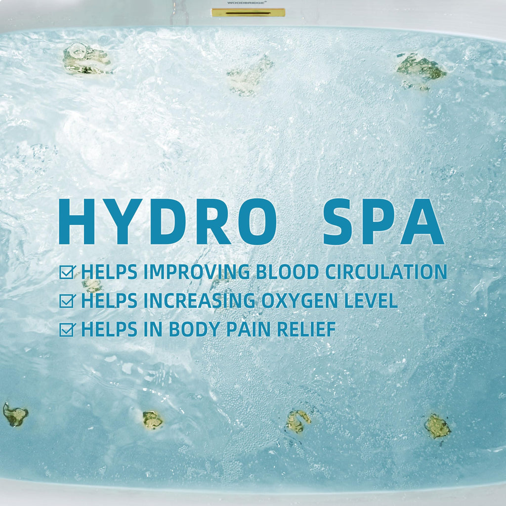 WOODBRIDGE 72"Ã35-3/8" Double Slipper Whirlpool&Air, Heated Soaking Bathtub