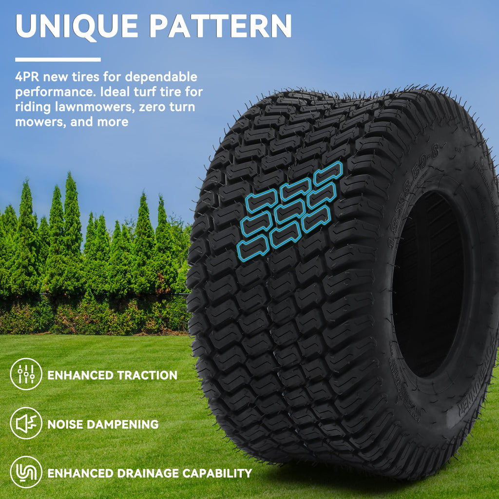YITAMOTOR 20x10.00-8 Lawn Mower Tires, 4 Ply Tubeless Tractor Turf Tire