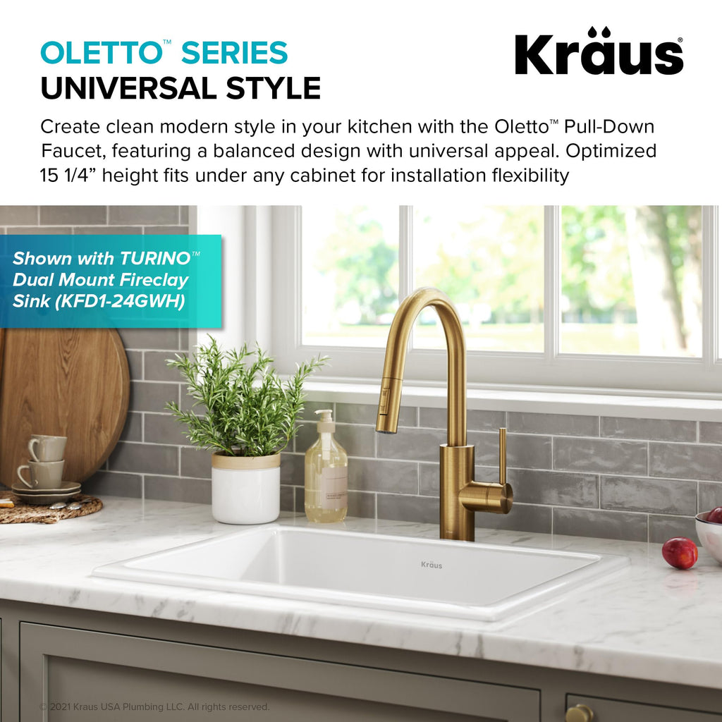 KRAUS Purita 100% Lead-Free Kitchen Water Filter Faucet in Spot Free Antique Champagne Bronze, FF-100SFACB