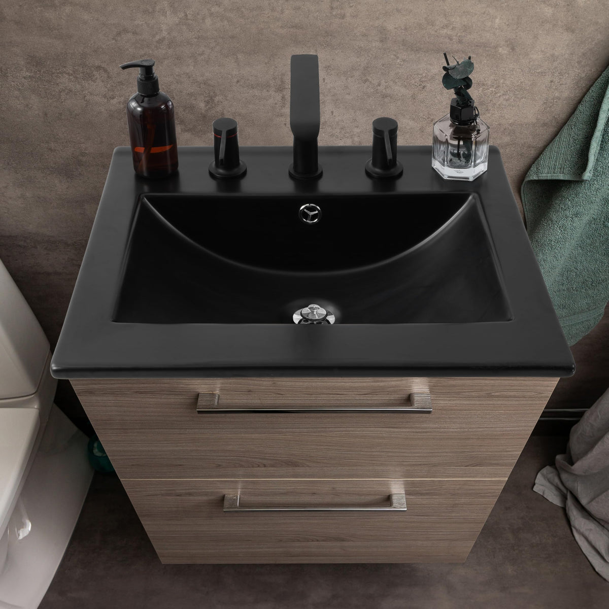JONATHAN Y Ancillary 30" Bathroom 3-Hole Sink Top, White