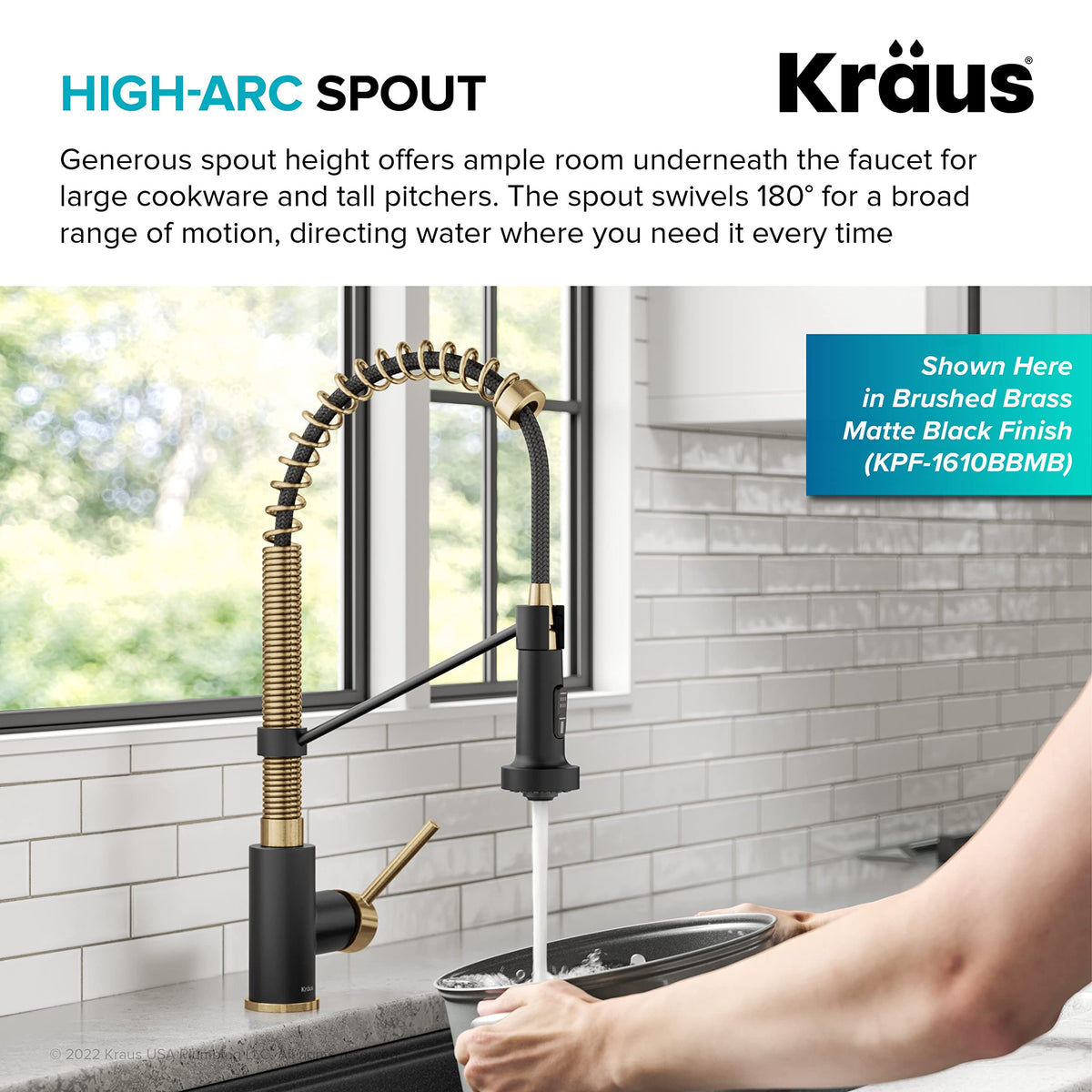 KRAUS Chrome 18.75 in Commercial Pull Down Kitchen Faucet KPF-1610CH
