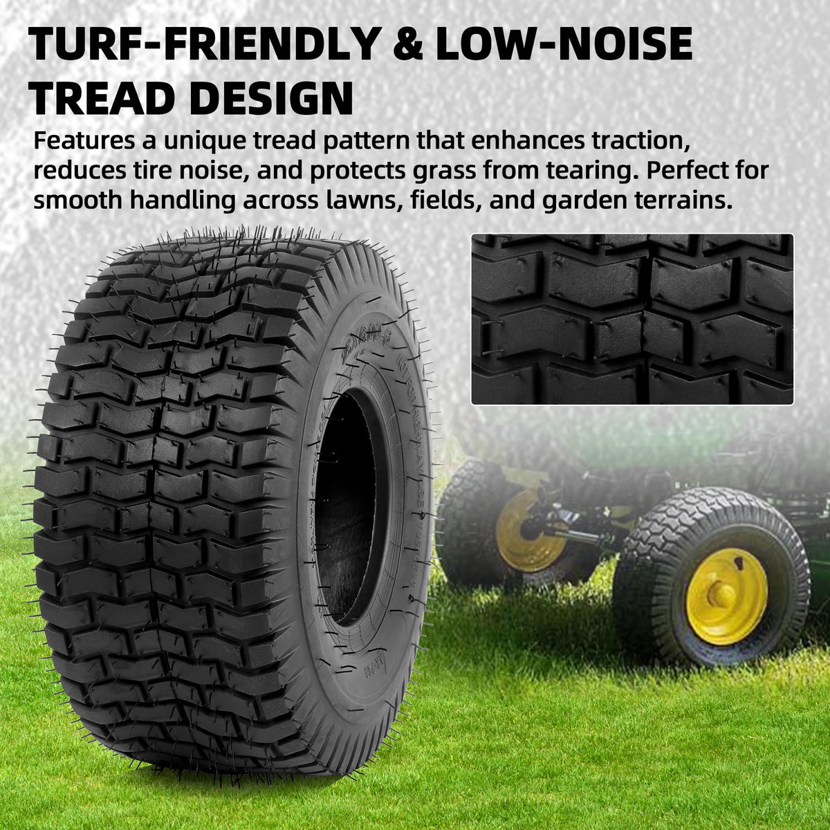AR-PRO (2 Pack) 20x8.00-8 Lawn Mower Turf Tires, Tubeless, No Rims