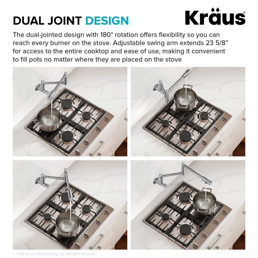 KRAUS Chrome 18.75 in Commercial Pull Down Kitchen Faucet KPF-1610CH