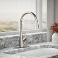 KOHLER R43210-VS Bevinâ¢ Kitchen Sink Faucet with Pull Down Sprayer, Two-Function Sprayhead Kitchen Faucets, 1.5 GPM, Vibrant Stainless