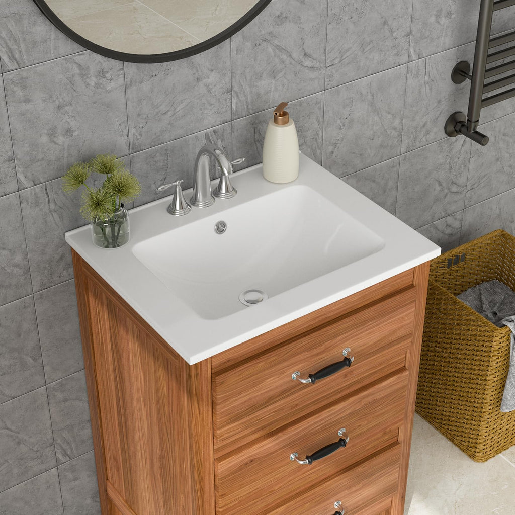 Lordear 17x12 Inch Undermount Bathroom Sink (Installation Size: 15"x10") Vanity Small Sinks Rectangle Pure White Porcelain Ceramic Bath Lavatory Vanity Sink Basin with Overflow