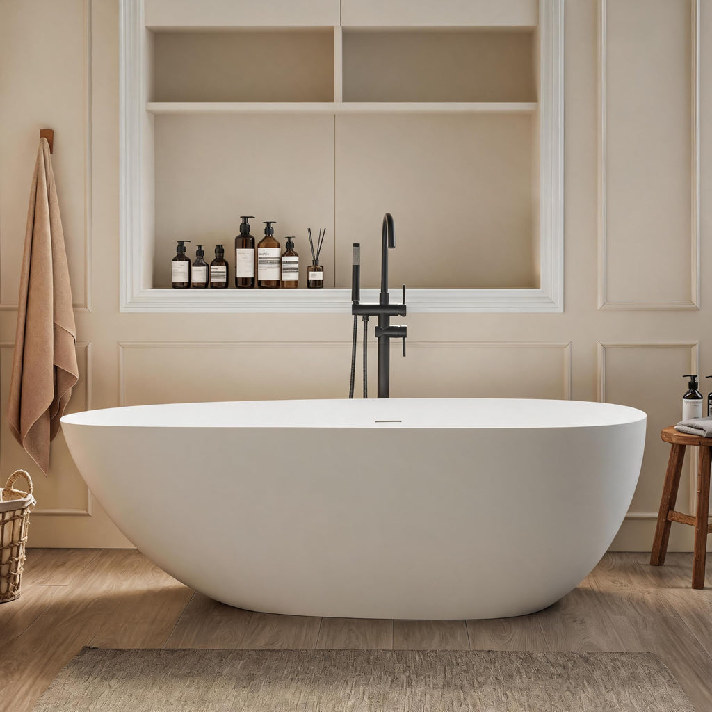 49" Acrylic Freestanding Bathtub - Japanese Square Soaking Tub with Built-in Seat & Toe-Tap Drain, Glossy White Finish, CUPC Certified