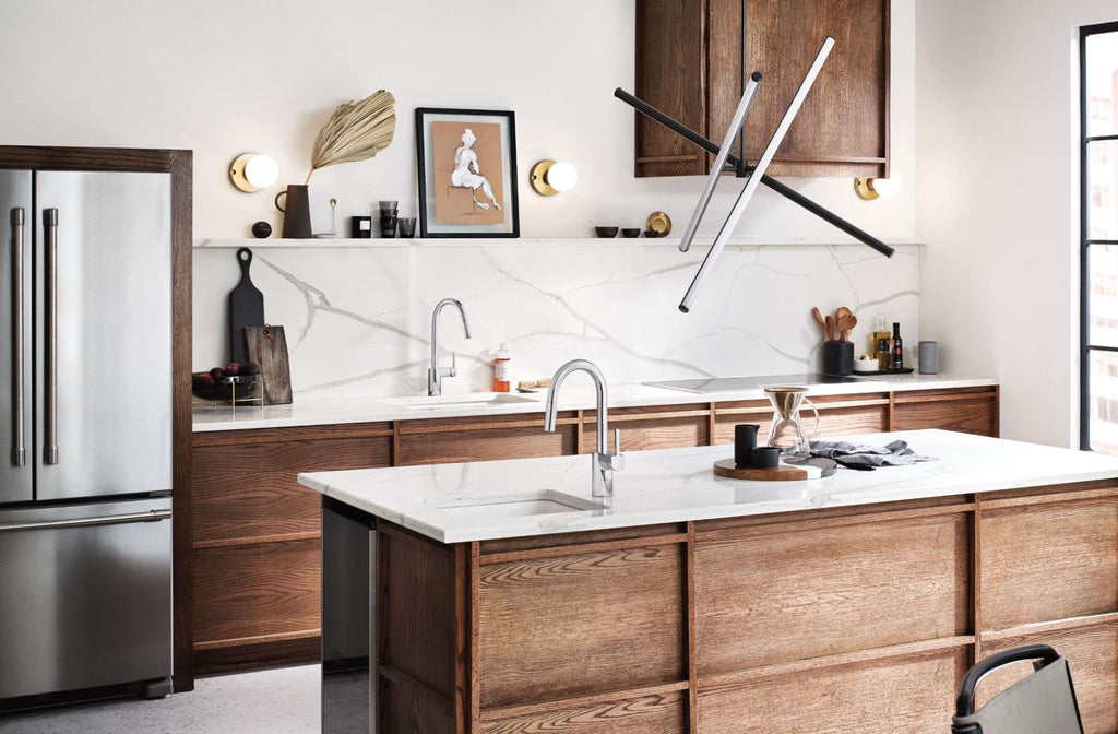 Moen Align Spot Resist Stainless Pulldown Kitchen Faucet, Single Hole, Modern Spring Style with Pre-Rinse and Power Boost Pull Down Sprayer, Easy Installation, 5923SRS