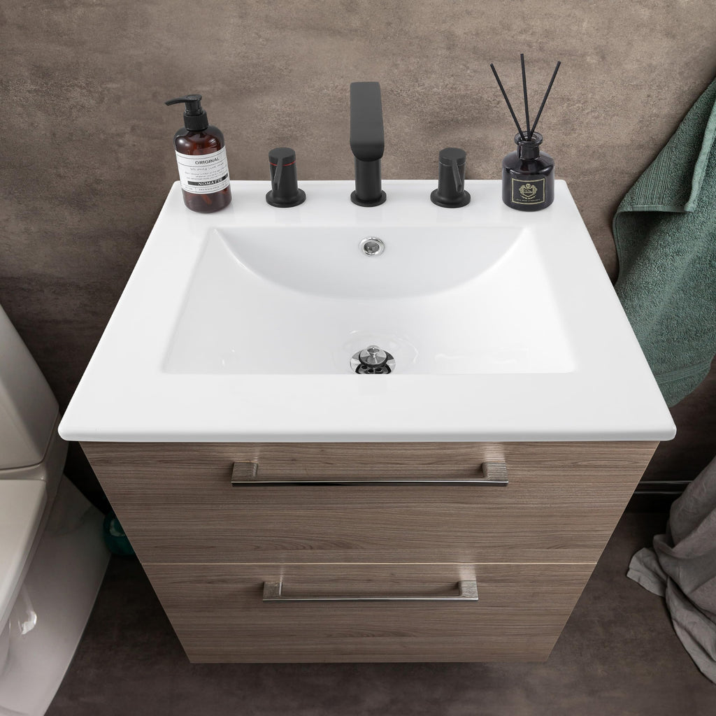 JONATHAN Y Ancillary 30" Bathroom 3-Hole Sink Top, White