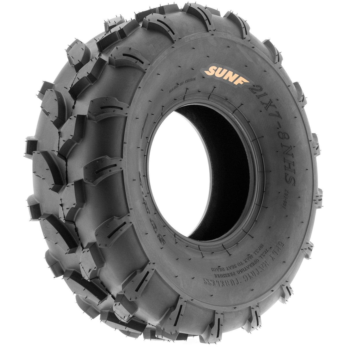 SunF Set of 2 ATV Tires 20x10.00-8, 20x10x8 Lawn Mower Off-Road Tires 6 Ply Directional Knobby Tread-A003