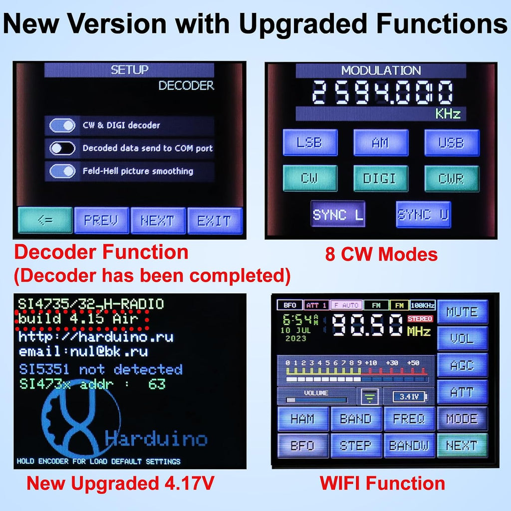 SI4732 ATS-25 max-Decoder Full-Band Radio Receiver, Built-in Morse Code and Digital Communication decoder Support CW RTTY FT4 FT8 LSB SWï¼4.17 Version ï¼
