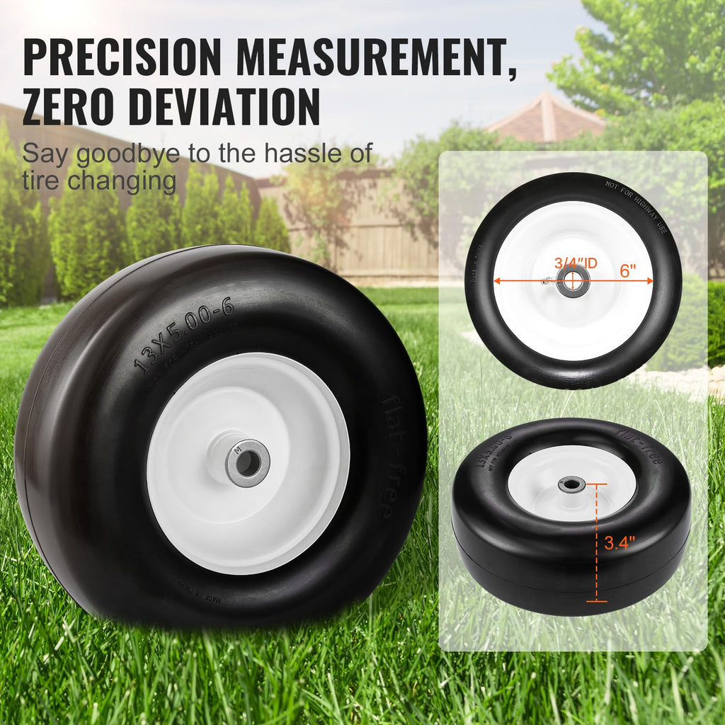 VEVOR Lawn Mower Tires with Rim, 20x8-8" Tubeless Tractor Tires, 2-Pack Tire and Wheel Assembly, S-Turf Pneumatic Tires with 3.5" Offset Hub and 3/4" Bushing Size, for Riding Mowers Lawn Tractors