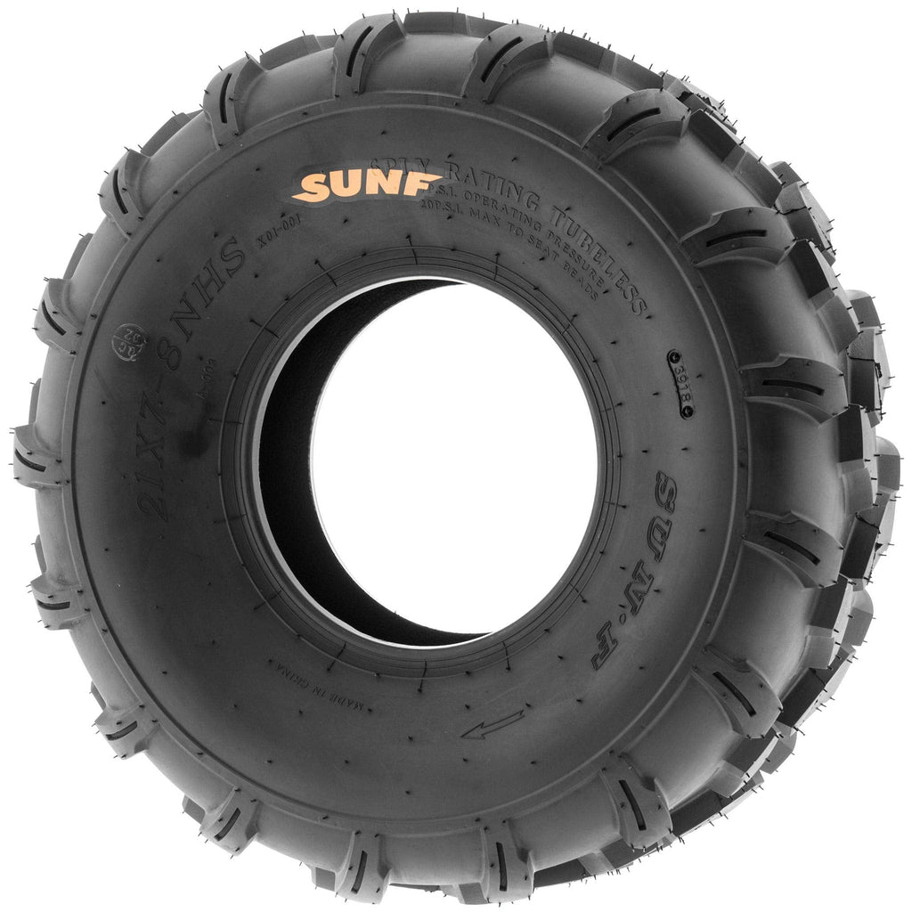 SunF Set of 2 ATV Tires 20x10.00-8, 20x10x8 Lawn Mower Off-Road Tires 6 Ply Directional Knobby Tread-A003
