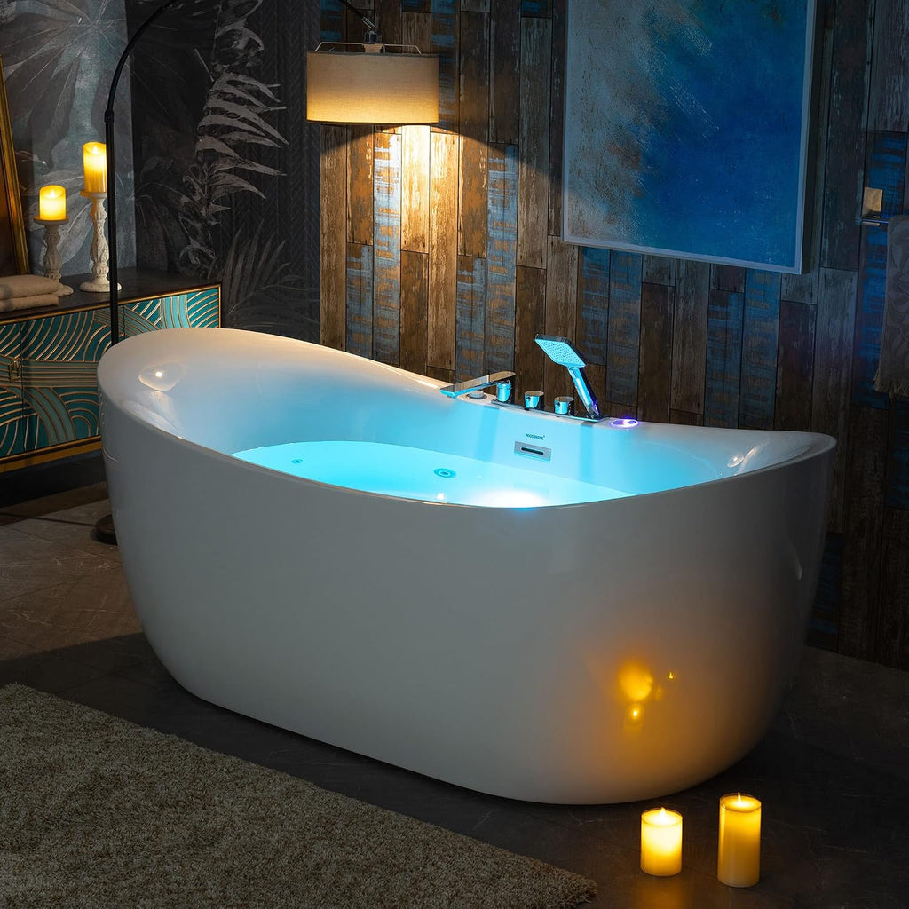 WOODBRIDGE 72"Ã35-3/8" Whirlpool & Air, Heated Soaking Bathtub with Faucet
