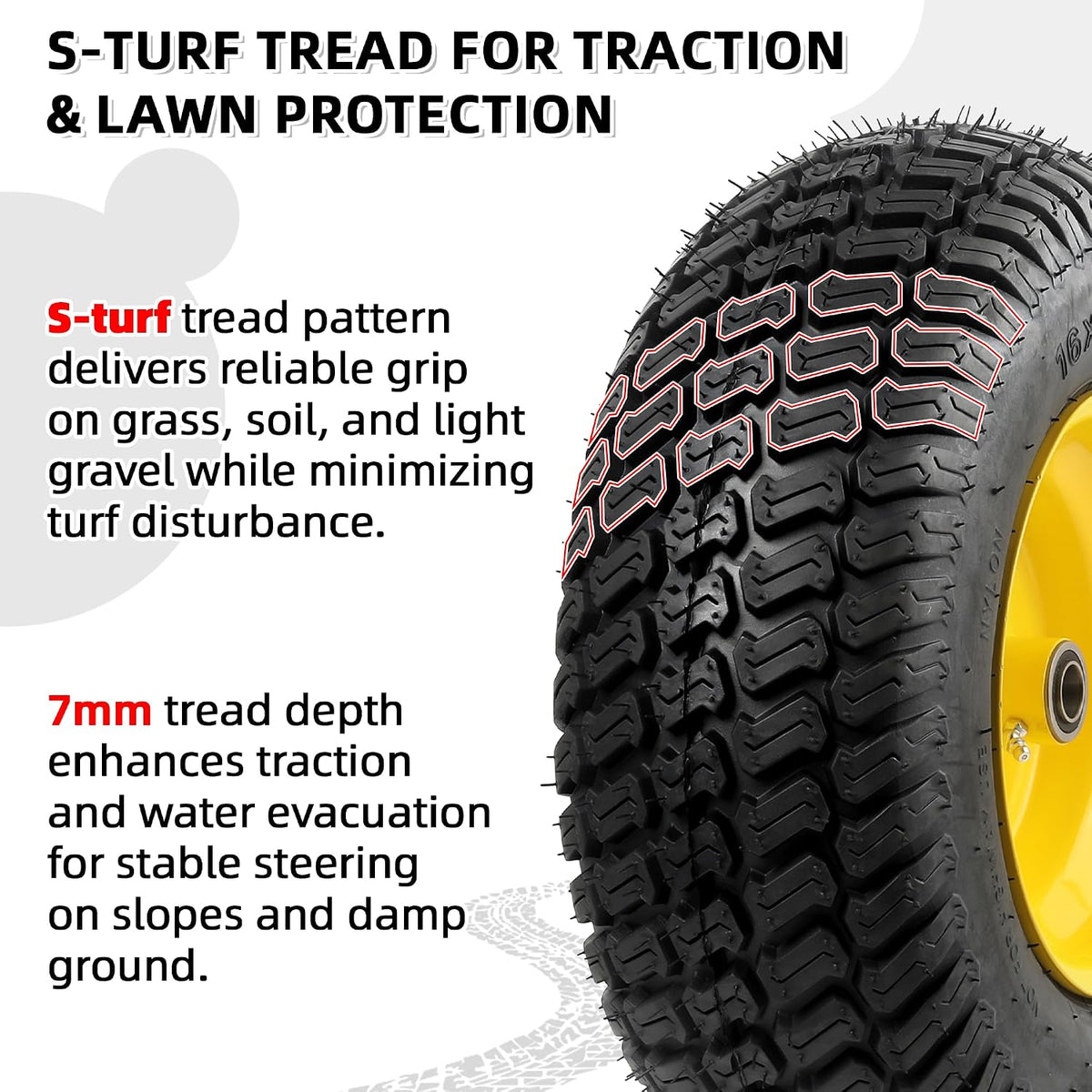 AR-PRO 2-Pack 16x6.50-8 Tubeless Tire and Wheel Assembly, 4-Ply