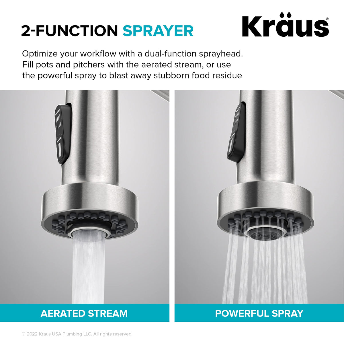 KRAUS Chrome 18.75 in Commercial Pull Down Kitchen Faucet KPF-1610CH