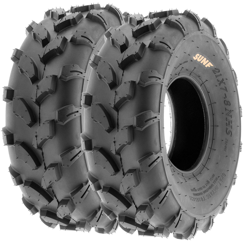 SunF Set of 2 ATV Tires 20x10.00-8, 20x10x8 Lawn Mower Off-Road Tires 6 Ply Directional Knobby Tread-A003