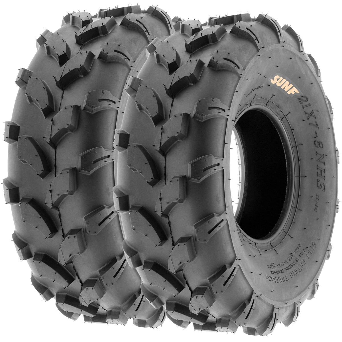 SunF Set of 2 ATV Tires 20x10.00-8, 20x10x8 Lawn Mower Off-Road Tires 6 Ply Directional Knobby Tread-A003