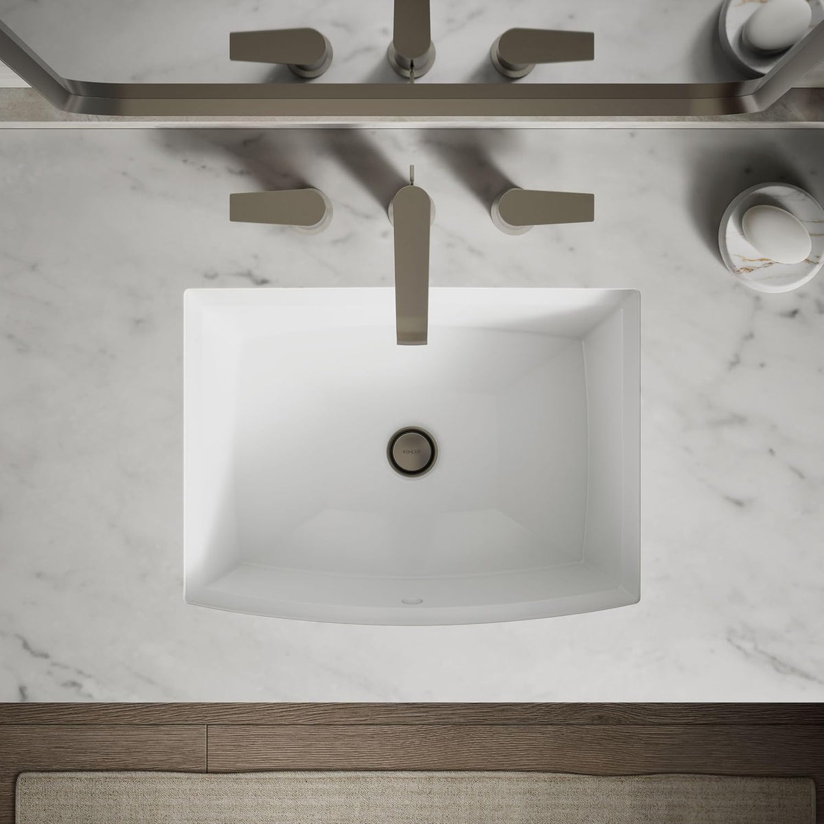 Kohler 2355-0 ArcherÂ® 20" rectangular undermount bathroom sink, White