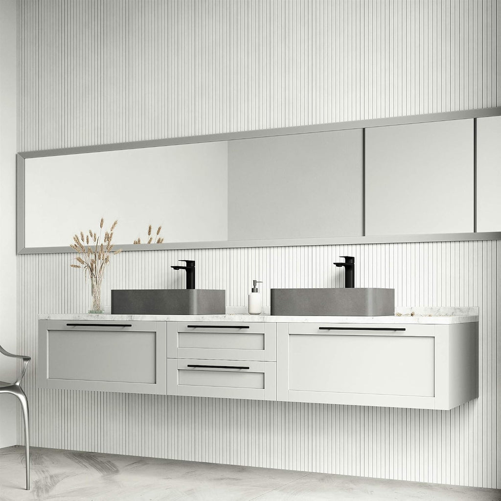 VIGO Cordoba Gothic 20" L x 13" W x 5" H Over The Counter Concrete Rectangular Vessel Bathroom Sink in Ash Gray -VG04062