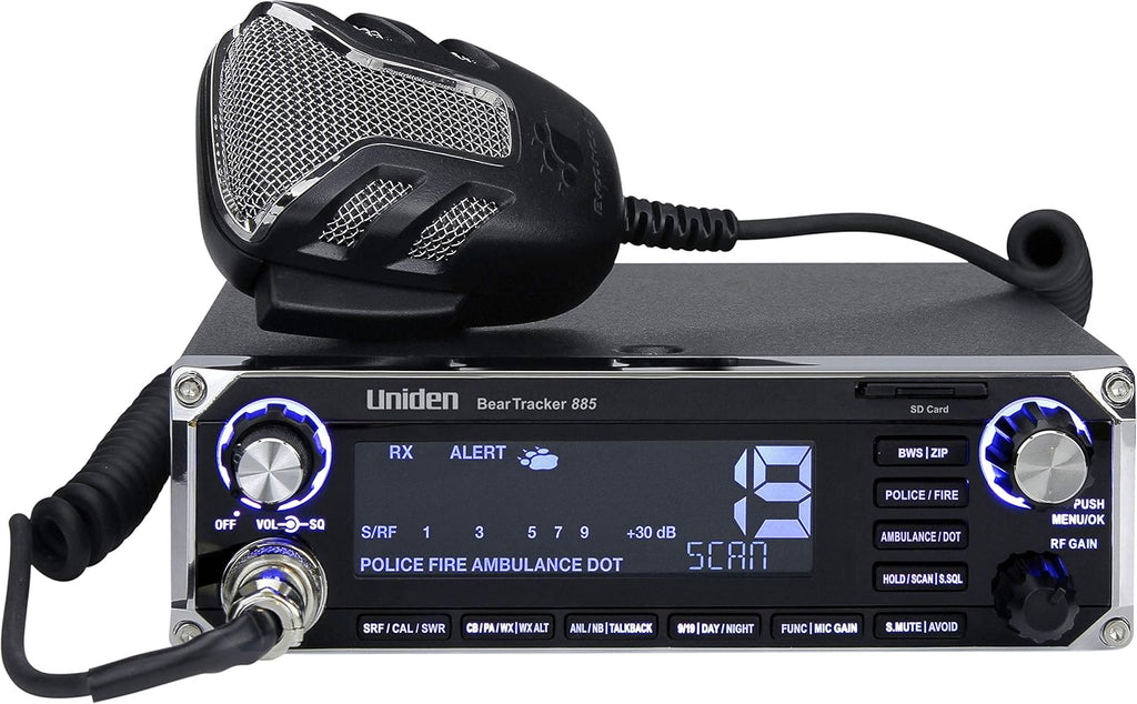 Uniden BEARTRACKER 885 Hybrid Full-Featured CB Radio + Digital TrunkTracking Police/Fire/Ambulance & (BC15) Bearcat 15-Watt External Communications Speaker. Durable Rugged Design