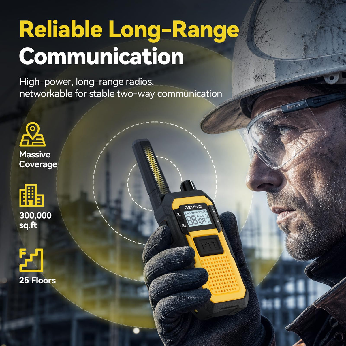 Retevis RB48 Military-Standard & IP67 Waterproof Walkie Talkies Long Range