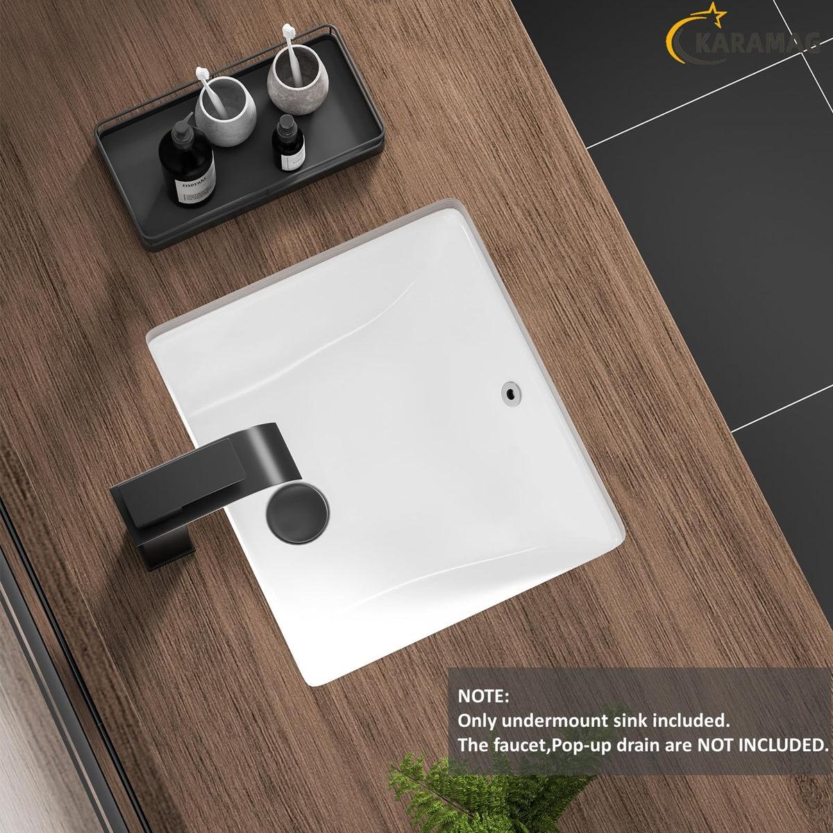 27 Inch Undermount Bathroom Sink with Overflow Rectangle Sinks