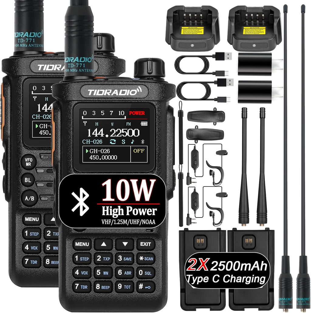 (4th Gen) TIDRADIO 10W TD-H8 Ham Radio Handheld,SMS Message Text,Spectrum Analysis,APP/Web Programming,Multi-Band Long Range Walkie Talkies, Firmware Updatable,AI Noise Reduction,AM/NOAA/FM