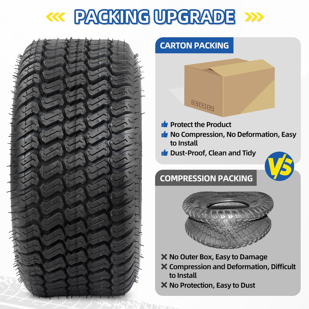 GICOOL 20x12.00-10 Tubeless Lawn Mower Tire for Riding Mower Tractor, 4Ply