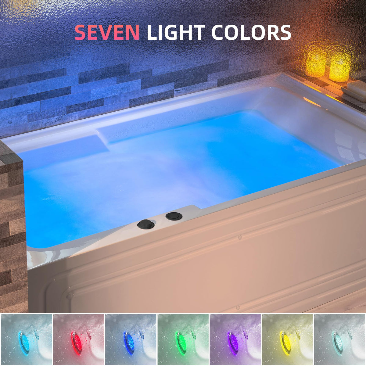 WOODBRIDGE 60" Alcove Acrylic Rectangular Whirlpool Heated Jetted Tub in White with Left Drain, Chrome pop-up Drain Included BS6030L