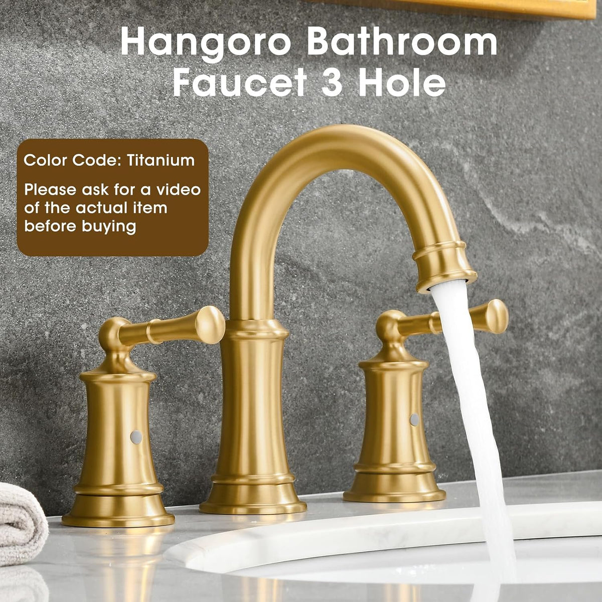 Gold Bathroom Faucet,Bathroom Faucet 3 Hole,Bathroom Sink Faucet