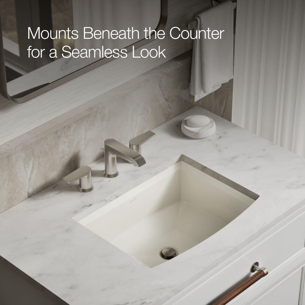 Kohler 2355-0 ArcherÂ® 20" rectangular undermount bathroom sink, White