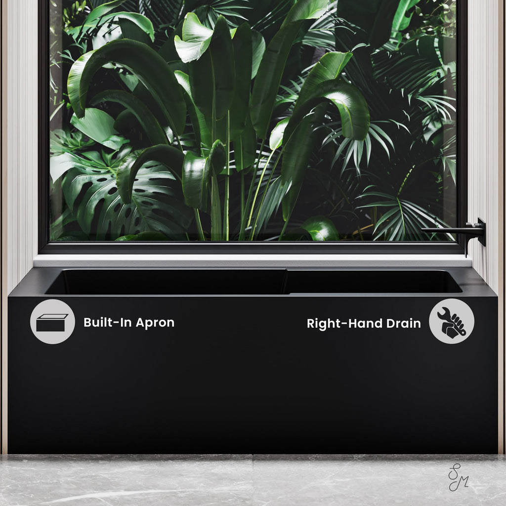 Voltaire 60" x 32" Right-Hand Drain Alcove Bathtub with Apron