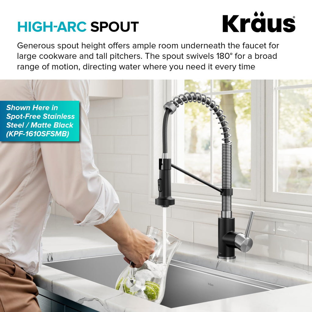 KRAUS Chrome 18.75 in Commercial Pull Down Kitchen Faucet KPF-1610CH