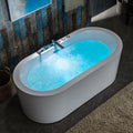 WOODBRIDGE 66-1/2" Ã 31-7/8" Whirlpool & Air, Heated Bathtub with Faucet