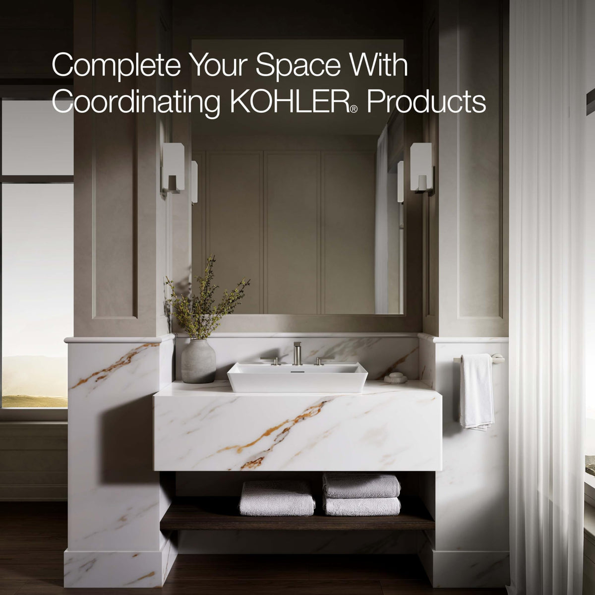 KOHLER Brazn Rectangle Vessel Bathroom Sink