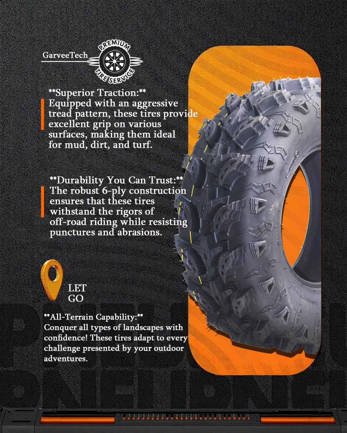 Set of 2-18x9.50-8, 4PR All-Terrain ATV/UTV Tires Tubeless