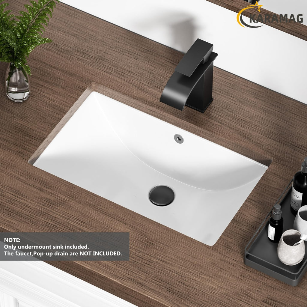 27 Inch Undermount Bathroom Sink with Overflow Rectangle Sinks