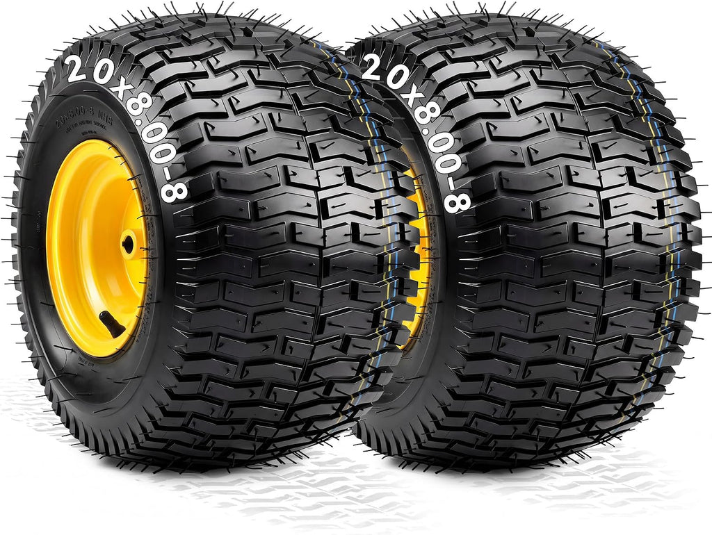 YITAMOTOR 20x8.00-8 Tubeless Lawn Mower Tire & Wheel Assemblies