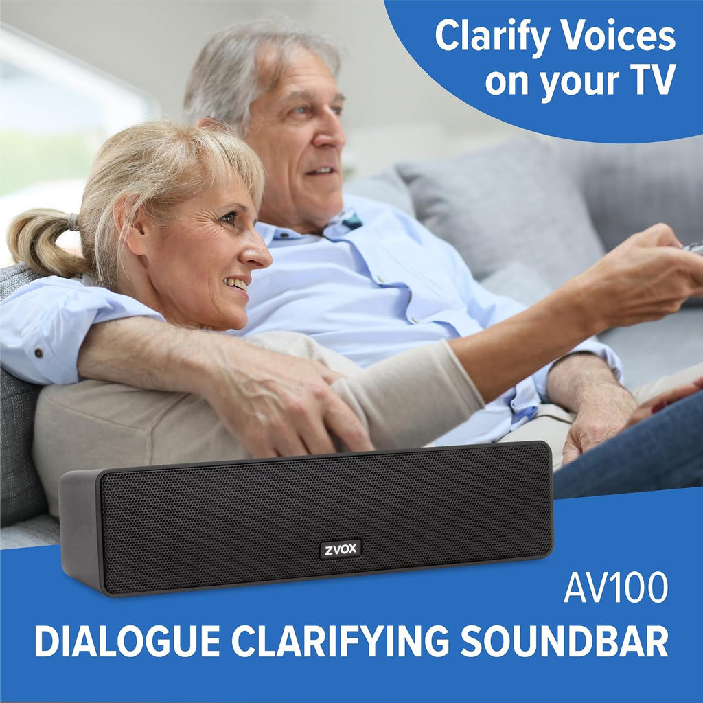 ZVOX AccuVoice AV100 Dialogue Clarifying Soundbar- 6 Levels of Voice Boost