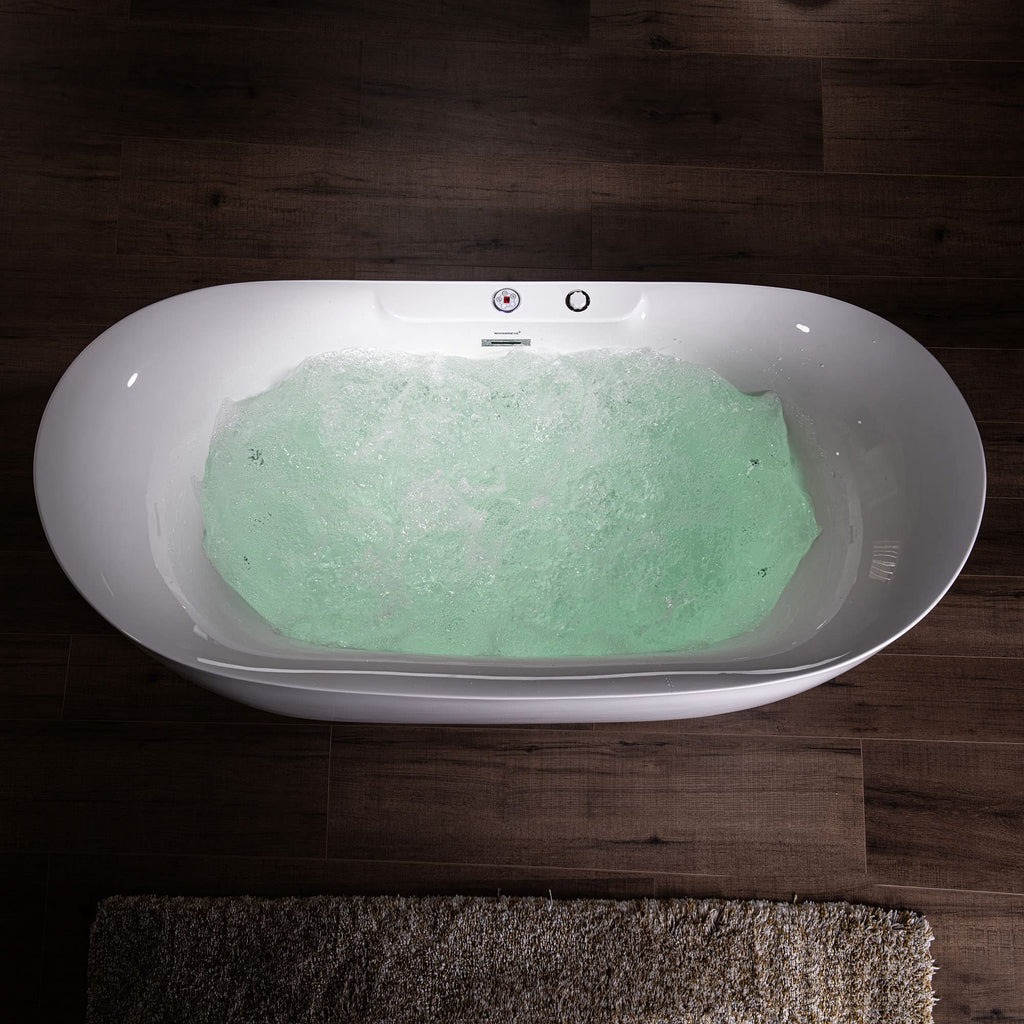 WOODBRIDGE 72"Ã35-3/8" Double Slipper Whirlpool&Air, Heated Soaking Bathtub