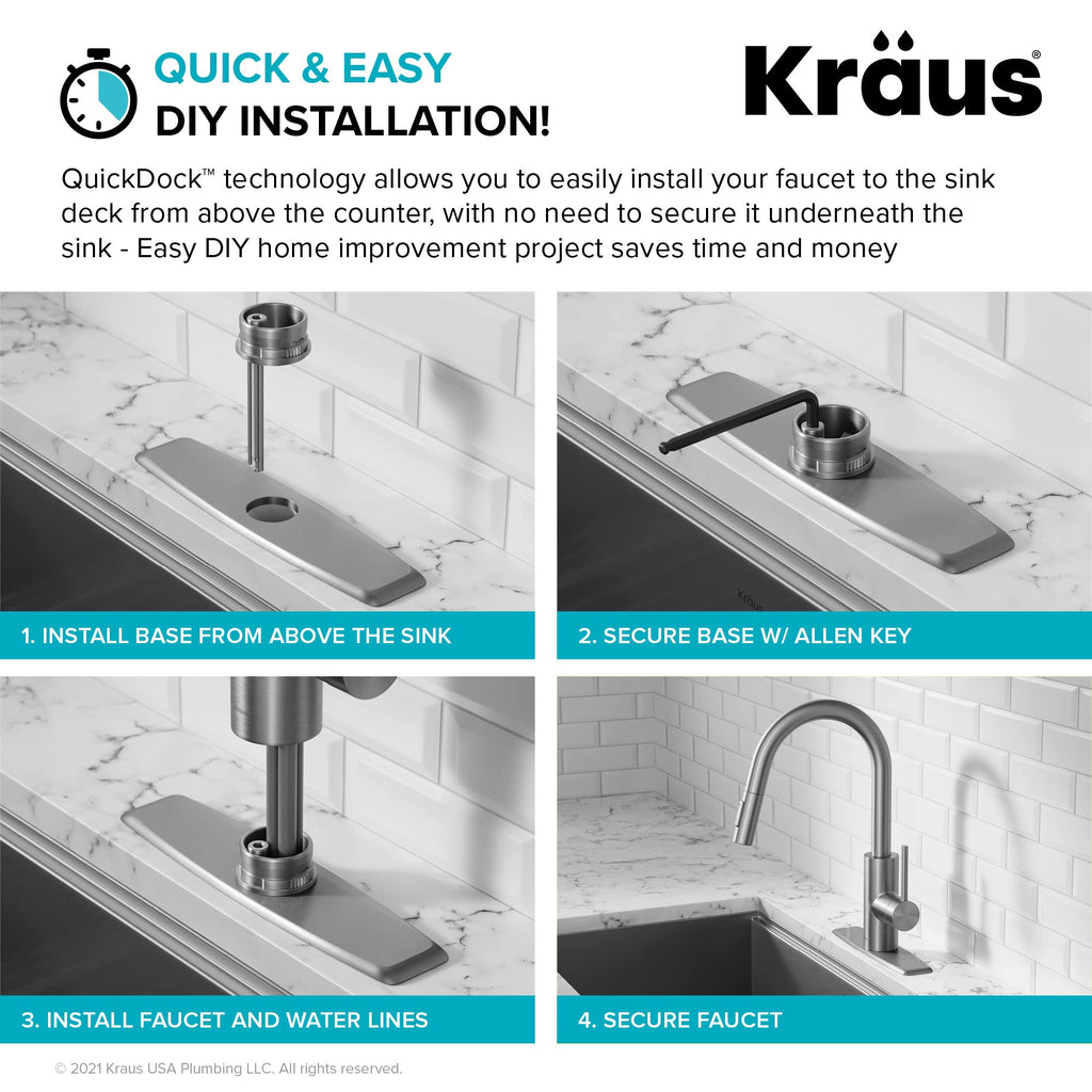 KRAUS Purita 100% Lead-Free Kitchen Water Filter Faucet in Spot Free Antique Champagne Bronze, FF-100SFACB