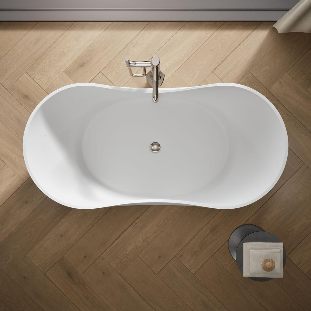 Kohler 1800-HW1 AbrazoÂ® 66" x 31-1/2" freestanding bath, Honed White