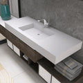 47" Wall Mount Sink, Artificial Stone Bathroom Sink, Single Hole