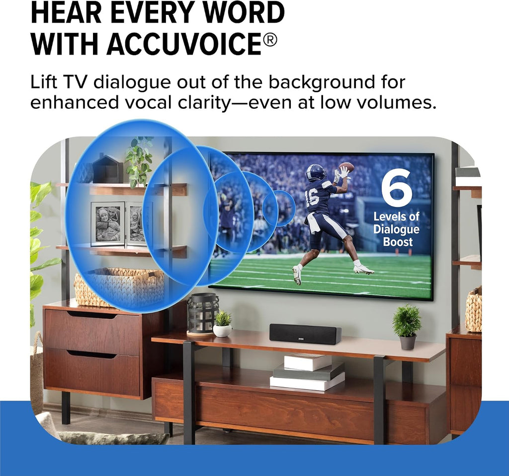 ZVOX AccuVoice AV100 Dialogue Clarifying Soundbar- 6 Levels of Voice Boost