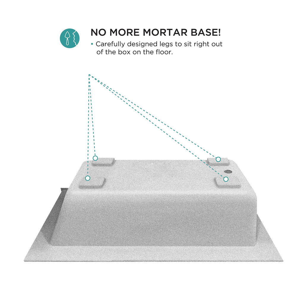 Fine Fixtures Drop In White Soaking Bathtub, Fiberglass Acrylic Material, 60"L x 32"W x 19"H