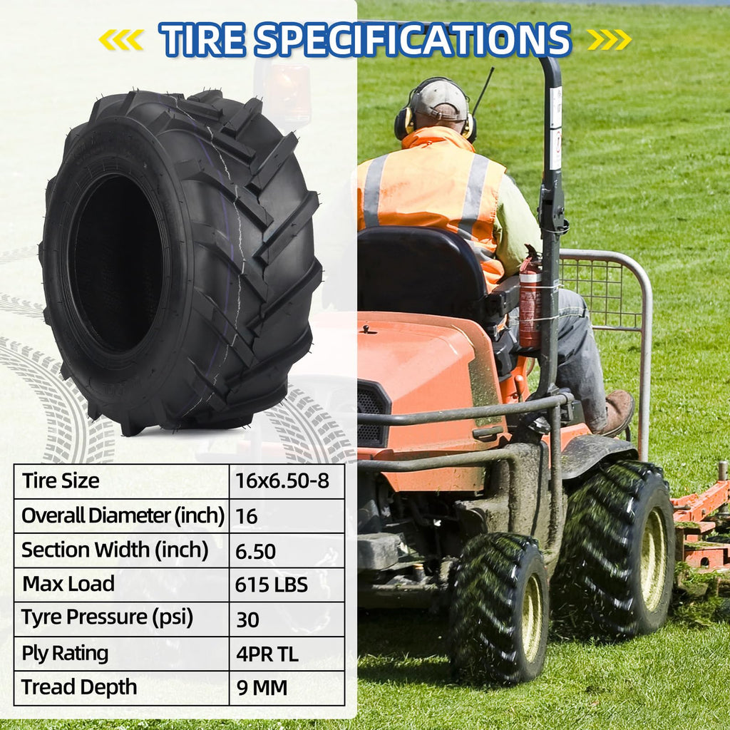 GICOOL 20x10.00-8 Ag Lug High-Traction Lawn Mower Tubeless Tire, 4 Ply