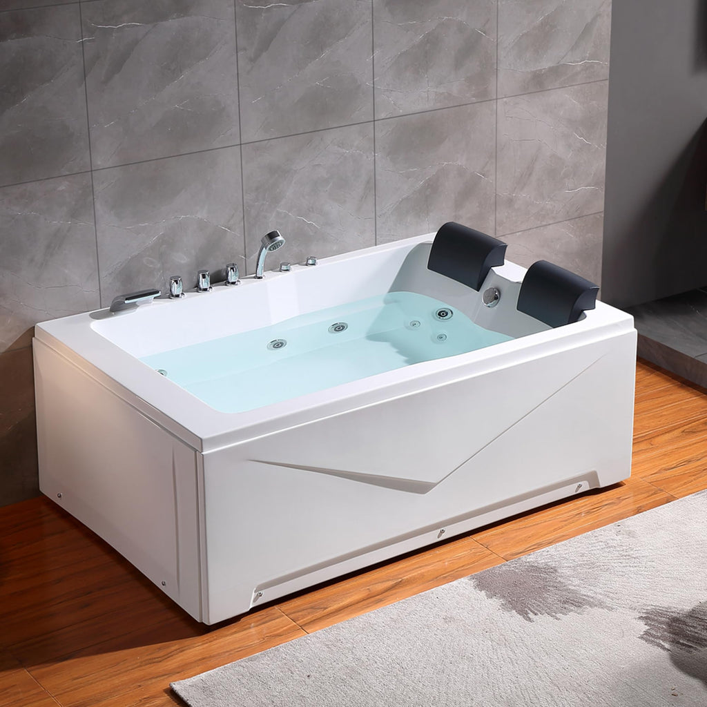 Empava Acrylic Whirlpool Bathtub, 71" Jetted Tub with Healing Chromotherapy
