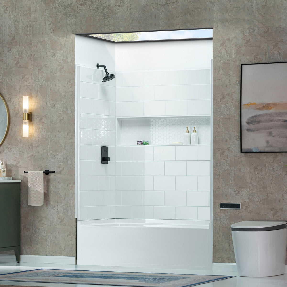 WOODBRIDGE 60â x 32â Alcove Soaking Bathtub in white with Right-Hand Drain Hole â Tub Only (No Wall Panels)