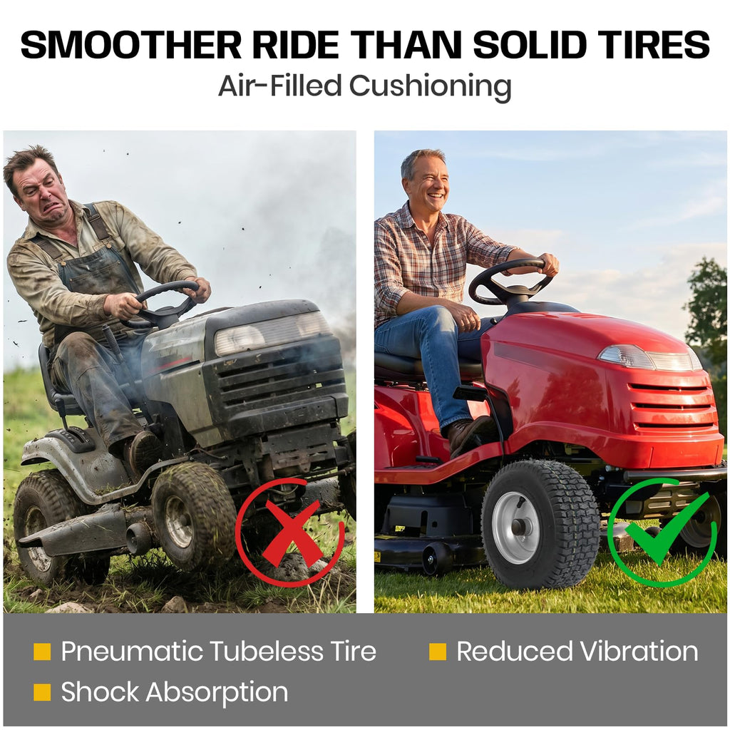 AR-PRO (2 Pack) 20x8.00-8 Lawn Mower Turf Tires, Tubeless, No Rims